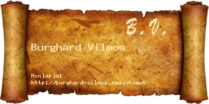Burghard Vilmos névjegykártya